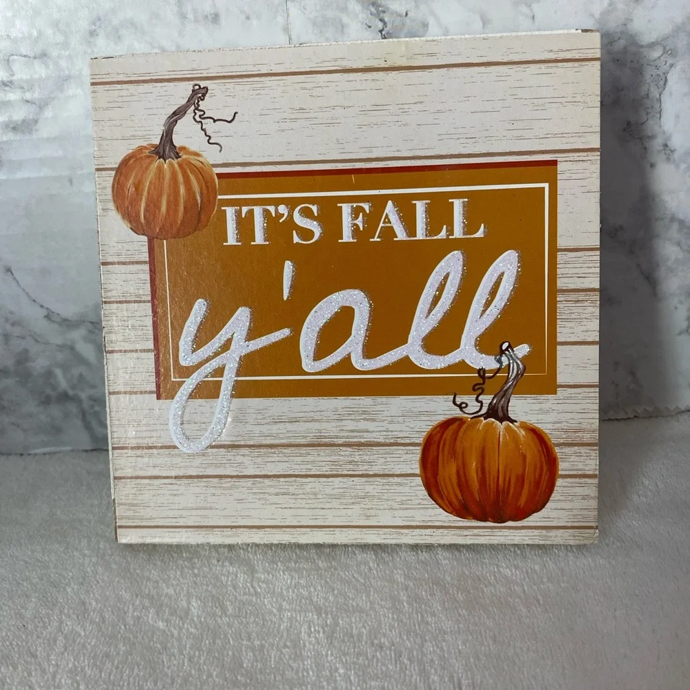 NWT Fall 3 Piece Bundle 2 Hanging Signs and 1 Shelf Sitter